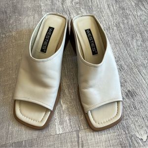 Vintage Westies Slides Block Hell Leather Sandals Size 6.5